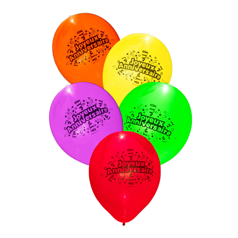 Illooms Led Balloon Joyeux Anniversaire Latex 5 Pieces Twm Tom Wholesale Management