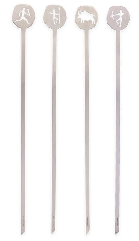 Kikkerland Stone Age 35 X 3 5 Cm Stainless Steel Skewer Silver 4 Pieces Twm Tom Wholesale Management