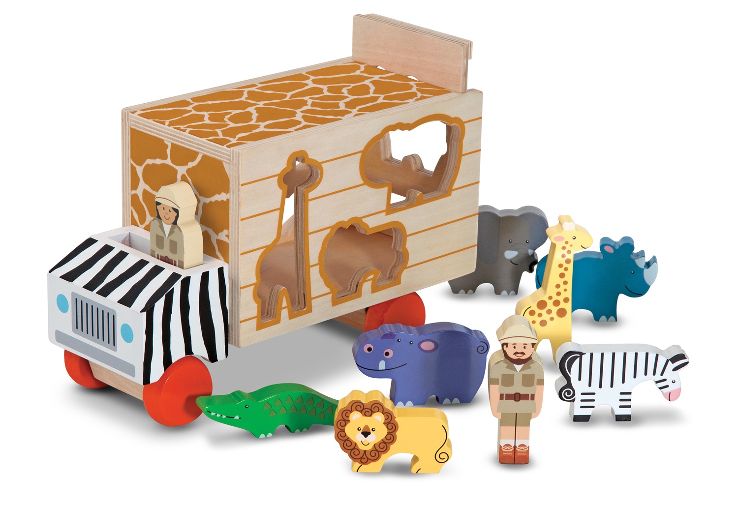 Melissa &amp; Doug houten vormenstoof dierenambulance 10delig TWM Tom