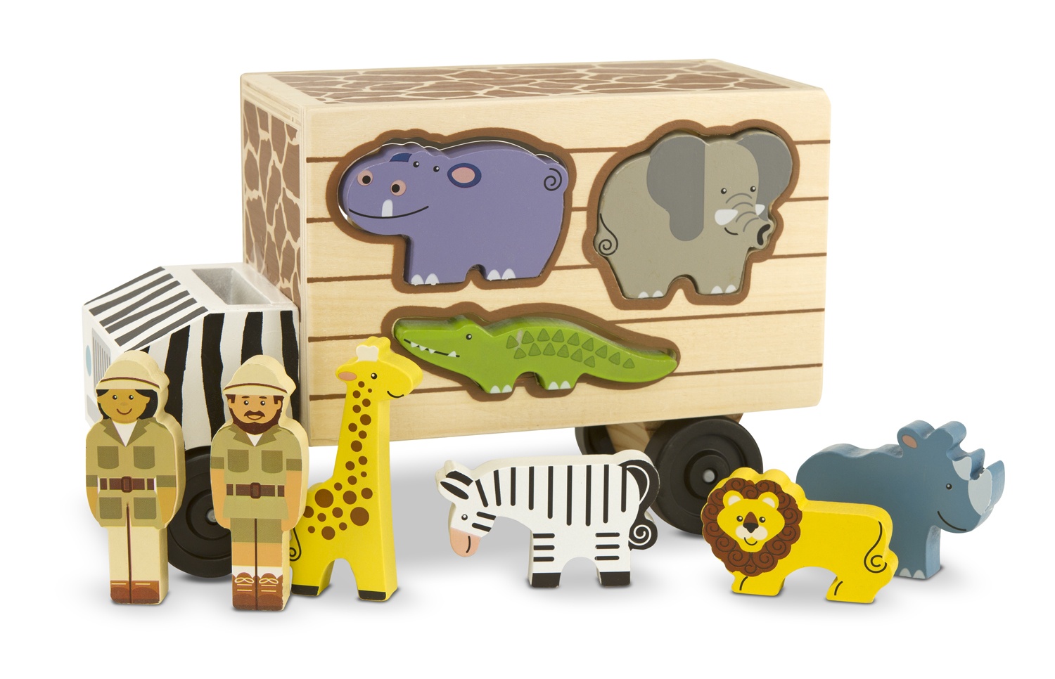 Melissa &amp; Doug houten vormenstoof dierenambulance 10delig TWM Tom