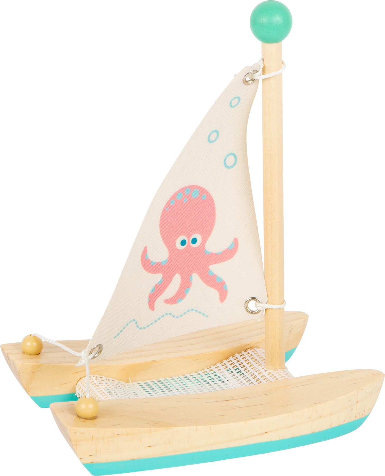 Small Foot catamaran octopus junior 19 cm hout/textiel naturel TWM