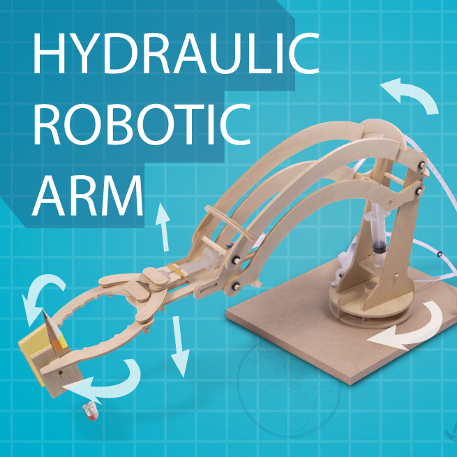 thumbsUp self-assembly kit Hydraulic Robotic Arm wood 